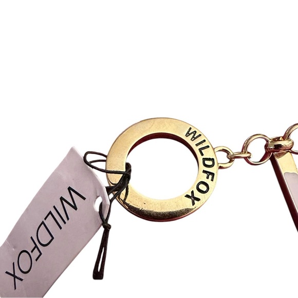 Wildfox Couture 2012 Gold & Pink Logo Letter Charm Toggle Bracelet NWT - Picture 5 of 13
